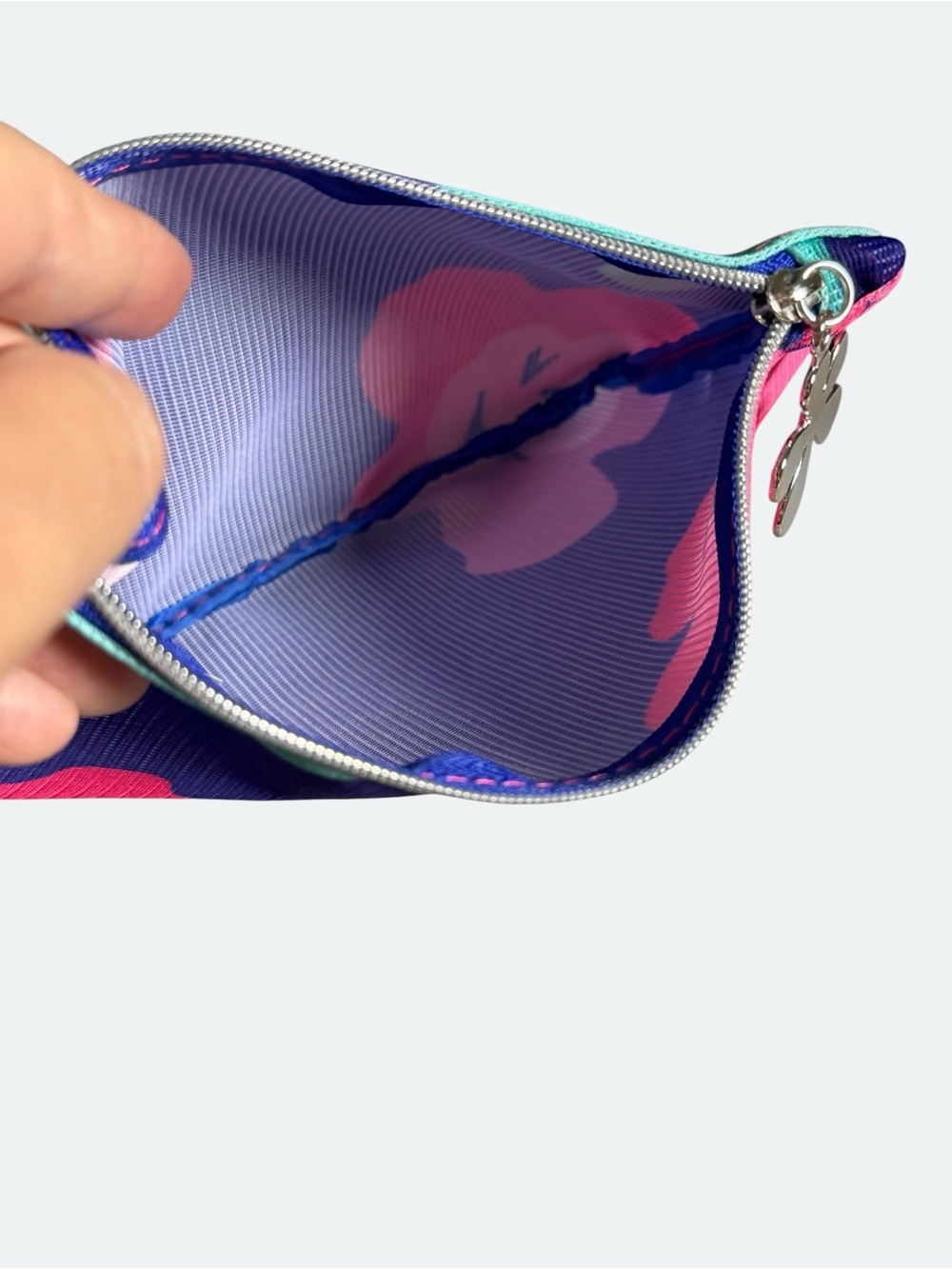 Floral Mesh Cosmetic Pouch - Purple & Pink NEW - Picture 5 of 5
